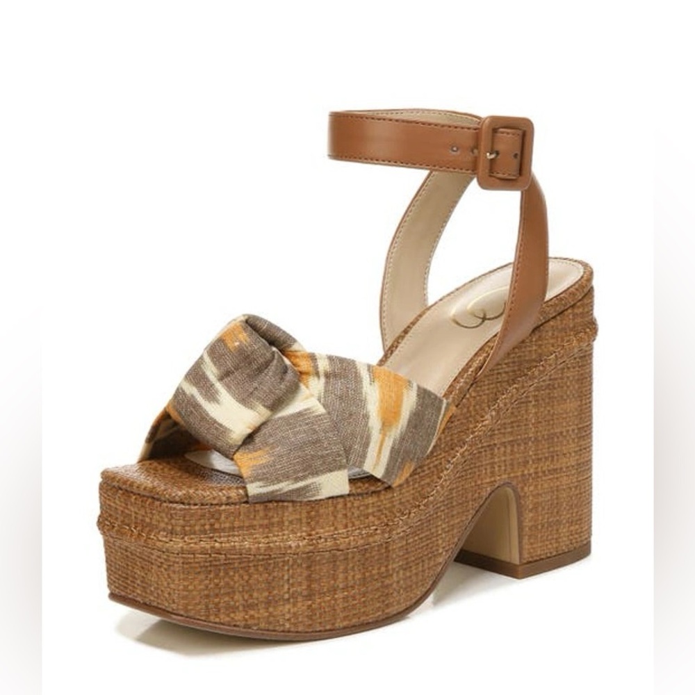 Sam Edelman Theresa Raffia Platform Sandals - Size 9